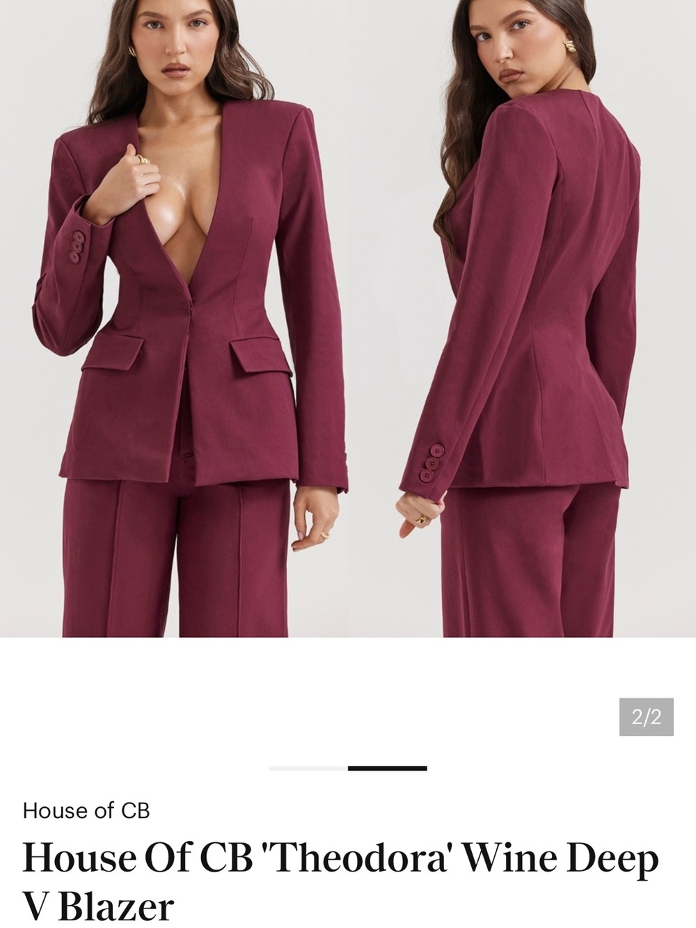 House of CB Theodora Stretch Cotton Blend Twill Blazer